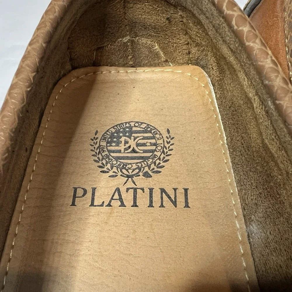 Platini Brown Men's Dress‎ Shoe Size 10 Slip On Loafer Moccasin